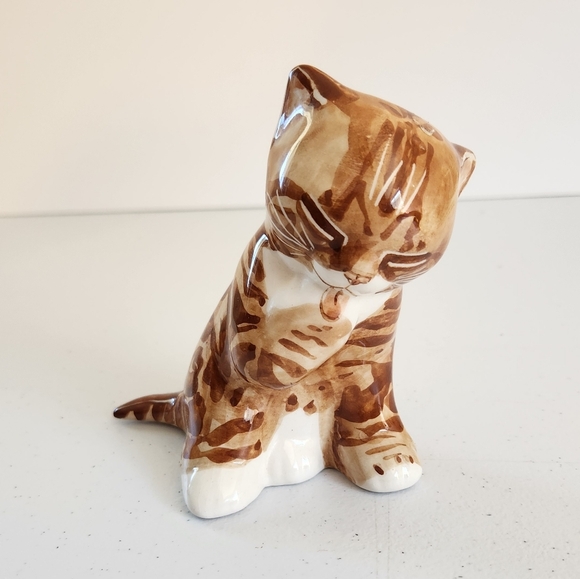 Vintage Studio Six Fulham Orange Tabby Cat Figurine Eclectic Decor Crazy Cats - Picture 1 of 7
